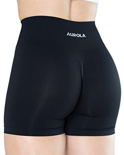 AUROLA Kollektion Dream Workout Shorts für Frauen Scrunch Nahtlose weiche Fitness-Shorts mit hoher Taille,Dark Black,XL AUROLA Kollektion Dream Workout Shorts für Frauen Scrunch Nahtlose weiche Fitness-Shorts mit hoher Taille,Dark Black,XL von AUROLA