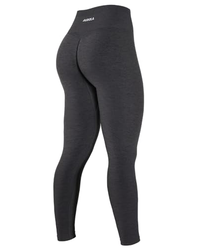 AUROLA Workout-Leggings für Damen, nahtlos, Scrunch-Strumpfhose, Bauchkontrolle, Fitnessstudio, Fitness, Mädchen, Sport, aktive Yogahose, Curry-Asche, Groß von AUROLA