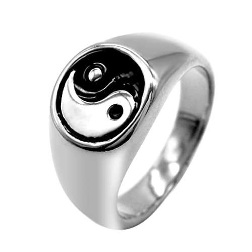 Aurstore Yin Yang, Ring aus 316L-Chirurgenstahl, Unisex, Herren, Damen, Größe 52-70, Legierter Stahl von AURSTORE