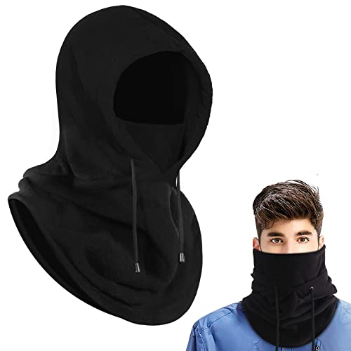 AURUZA Multifunktionale Tactical Heavyweight Balaclava Gesichtsmaske Skimaske Motorradmaske zum Radfahren Ski Winter wärmend (S-M, Schwarz 1) von AURUZA