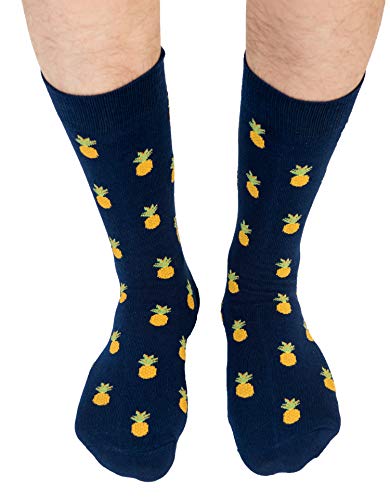 Socken für Ihn | Lustige Socken Geschenk für Sie | Happy Gift Socken Witziges Geschenk für Papa | Socken für Mama, Ananas, Einheitsgröße/M von AUSCUFFLINKS