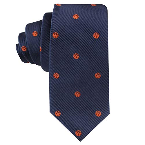 Sport- und Spezial-Krawatten | Krawatten für Herren | gewebte schmale Krawatten | Geschenk für Arbeitskollegen | Geburtstagsgeschenk für Jungs, Basketball, Dünn von AUSCUFFLINKS