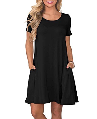 AUSELILY Damen Kleider Sommer Kurzarm Shirtkleider Kurz Sommerkleider von AUSELILY