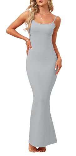 AUSELILY Damen Sexy Bodycon Kleid Elegantes ärmelloses Geripptes Figurbetontes Partykleid Spaghetti Strap Maxikleid Cocktailkleid Lichtgrau L AUSELILY Damen Sexy Bodycon Kleid Elegantes ärmelloses Geripptes Figurbetontes Partykleid Spaghetti Strap Maxikleid Cocktailkleid Lichtgrau L von AUSELILY