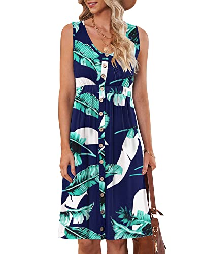 AUSELILY Sommerkleid für Damen Print Blue S von AUSELILY