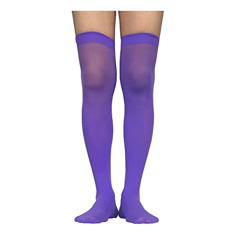 AUSUAYA Damen-Weihnachtsstrümpfe, Nylon, blickdicht, Oberschenkelhoch, Schulmädchen, durchscheinend, über Knie, Seide, für Cosplay, Party GB-NL-W3, violett, Einheitsgröße von AUSUAYA