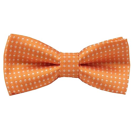 Polka Dot Pre Tied Kleinkind Fliege, Baby oder Kind & Kinder Clip auf Fliege für kleine Jungen Geburtstag Party B-B-BT5 (Orange mit weißem Polka Dot) von AUSUAYA