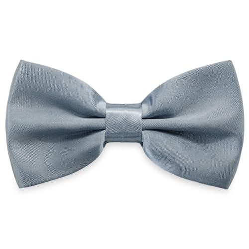 AUSUAYA Verstellbare Fliege für Männer, Fliege für Jungen Geburtstag Party oder Modenschau MBT3 (Silber/Grau) von AUSUAYA