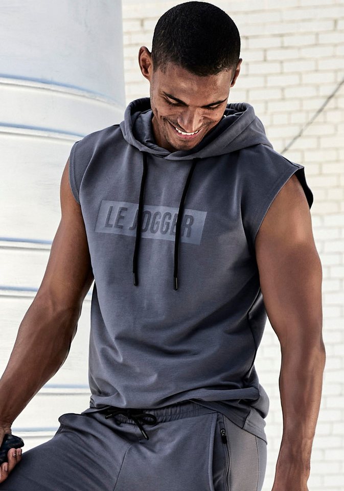 le jogger® Kapuzenpullover mit Druck und Kordelzug von le jogger®