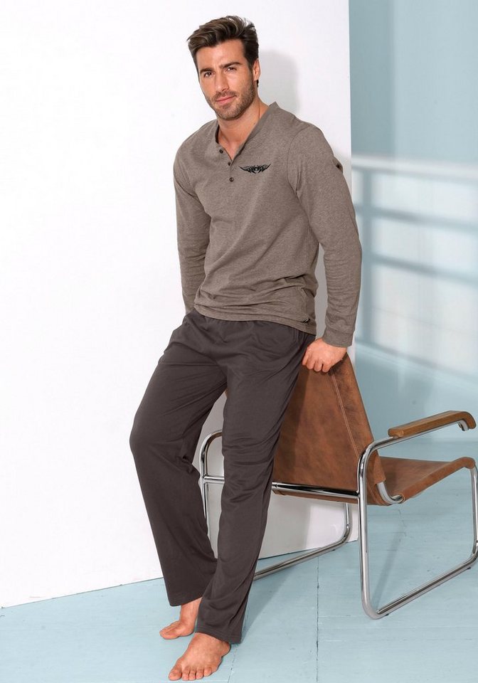 AUTHENTIC LE JOGGER Pyjama Schlafanzug für Herren (2 tlg., 1 Stück) mit Knopfleiste von AUTHENTIC LE JOGGER
