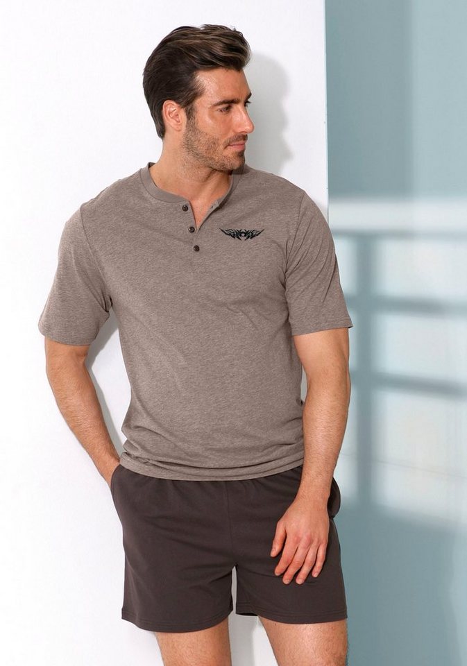 AUTHENTIC LE JOGGER Pyjama kurzer Schlafanzug für Herren (2 tlg., 1 Stück) mit Knopfleiste von AUTHENTIC LE JOGGER