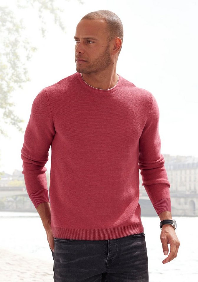 AUTHENTIC LE JOGGER Strickpullover mit Double-Layer Optik, Pullover aus reiner Baumwolle von AUTHENTIC LE JOGGER