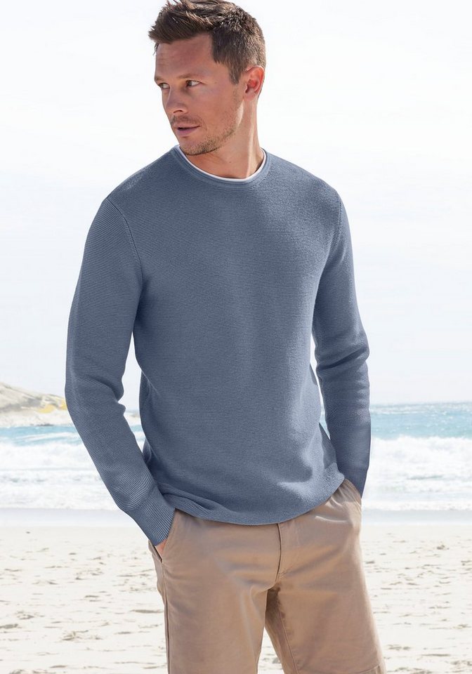 AUTHENTIC LE JOGGER Strickpullover mit Double-Layer Optik, Pullover aus reiner Baumwolle von AUTHENTIC LE JOGGER