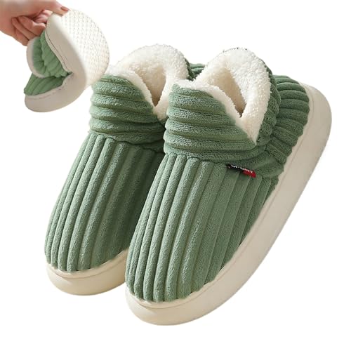 Baumwollhausschuhe - Hausschuhe Scuff Slides Anti-Rutsch-Hausschuhe,Bequeme Indoor-Outdoor-Scuff-Slides, Slip-On-Winter-Fuzzy-Hausschuhe für Männer und Frauen Autoecho von AUTOECHO