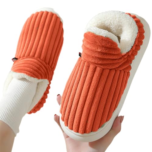 Baumwollhausschuhe für Damen,Rutschfeste Pantoffeln mit orthopädischen Sohlen | Bequeme Indoor-Outdoor-Scuff-Slides, Slip-On-Winter-Fuzzy-Hausschuhe für Männer und Frauen Autoecho von AUTOECHO