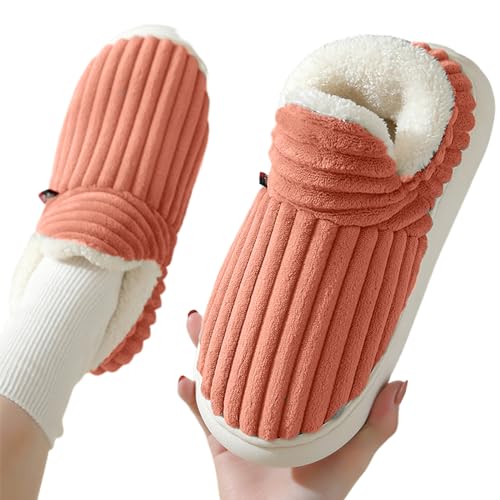 Damen Baumwollhausschuhe - Hausschuhe Scuff Slides Anti-Rutsch-Hausschuhe,Bequeme Indoor-Outdoor-Scuff-Slides, Slip-On-Winter-Fuzzy-Hausschuhe für Männer und Frauen Autoecho von AUTOECHO