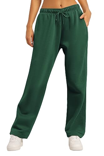 AUTOMET Damen-Sweathose mit Fleece-Futter, weites gerades Bein, XmasGreen, M von AUTOMET