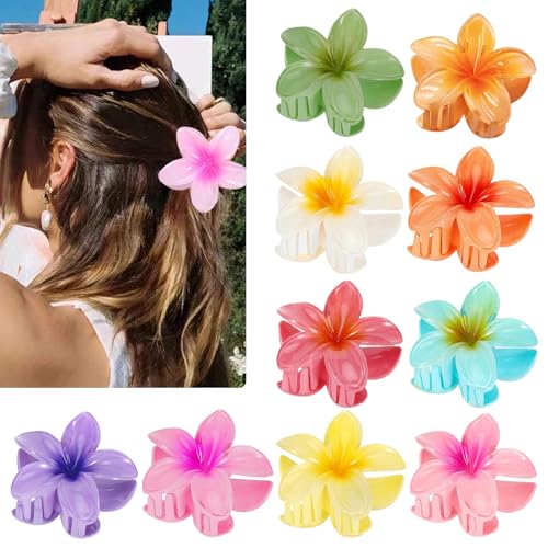 AUTOWNLUX 10 Stück Blumen Haarklammer Groß, Rutschfeste Haarklammer Blume, Flower Hair Clip, Blumenhaarklammern zum Fixieren von Haaren für Frauen Dick, Dünn Haar (8 cm) von AUTOWNLUX