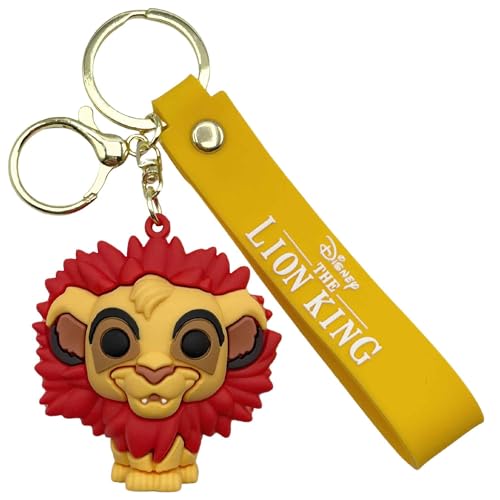 AUTOZOCO Simba Schlüsselanhänger, Schlüsselanhänger Der König der Löwen, Cartoon Schlüsselanhänger Simba König der Löwen, Schlüsselhalter Simba, Schlüsselanhänger kompatibel mit Disney, Länge 6cm, von AUTOZOCO