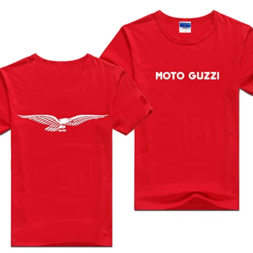 Herren Bedruckte T-Shirts Unterwäsche Für Moto Guzzi Rundhalsausschnitt Stretch Kurzärmelig Bequemes T-Shirt Oberteil Kleidung Einfarbig Poloshirts- red||M von AUTS