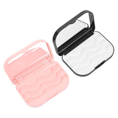 AUTSUPPL 2stücke Wimpern Aufbewahrungsbox Wiederverwendbare Organizer Für Falsche Wimpern Mit Spiegel Tragbar Und Leicht Für Reisen Und Kosmetikaufbewahrung von AUTSUPPL
