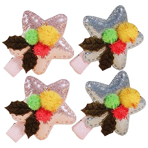 AUTSUPPL 4stücke Haarspangen Sternform Süße Haarklammern Für Mädchen Festliche Haarschmuck Für Weihnachten Und Für Kleine Prinzessinnen von AUTSUPPL