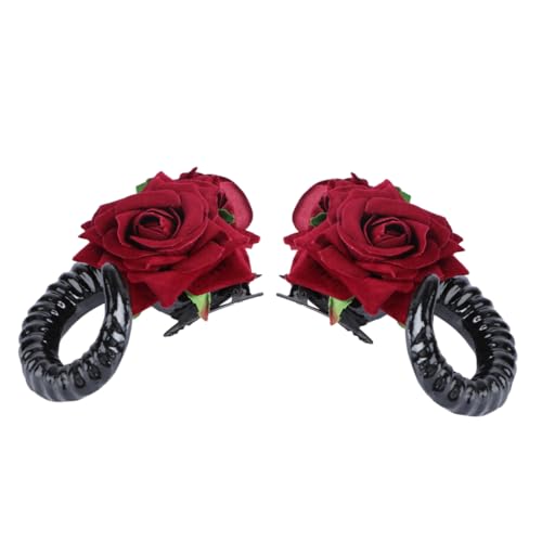 AUTSUPPL 1 Paar Übertriebene Gotische Haarnadeln Rosen-haarschmuck Schafhorn-haarnadel Gotischer Kopfschmuck von AUTSUPPL