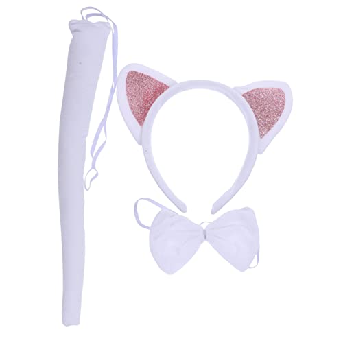 AUTSUPPL Katzenohr-stirnband Für Jungen Und Mädchen Cosplay Tierkostüm Zubehör Requisiten Leichtes Set Mit Fliege Und von AUTSUPPL