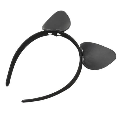 AUTSUPPL Haarreif Für Damen Schwarz Kreativer Haarverschluss Lustige Haarmode Hasenohren Stirnband Party Kopfbedeckung Leder Haaraccessoire Schwarz von AUTSUPPL