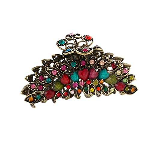 AUTSUPPL 1 Stück Retro Haarklammer mit Strass für Damen Vintage Haarspangen für Heiße Sommertage Robuste Krallenclips im Farbigen Stilvolles Haarschmuck für Jede Gelegenheit von AUTSUPPL