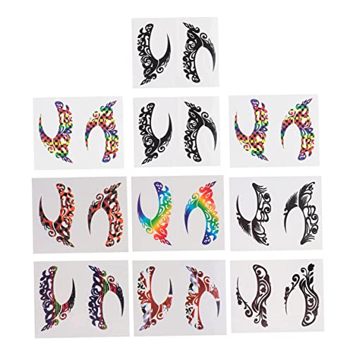 AUTSUPPL 10paare Festival Stil Eyeliner Aufkleber Lidschatten Aufkleber Kostüm Requisiten Klebstoff Mädchen Frauen Maskenbälle Karneval von AUTSUPPL