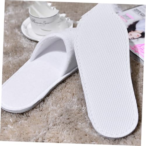 AUTSUPPL 10 Paare Einweg Hausschuhe Damen Herren Halbgeschlossene Atmungsaktive Bequeme Hotel Reise Slipper Dicke Frottierpantoffeln Universalgröße für Gäste und Zuhause von AUTSUPPL