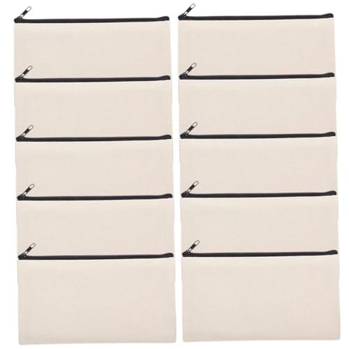 AUTSUPPL 10stücke Schminktasche Mit Reißverschluss Make-up-Tasche Aus Segeltuch Sublimations- DIY-Handwerk-Tasche Bleistift-Fall Reise-Kosmetiktasche Leere von AUTSUPPL