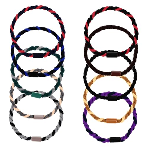 AUTSUPPL 10stücke Geflochtene Haargummis Für Herren Elastische Haarseile Haarbänder in Neutraler Farbe Robuste Haararmbänder Zum Befestigen Von Locken von AUTSUPPL