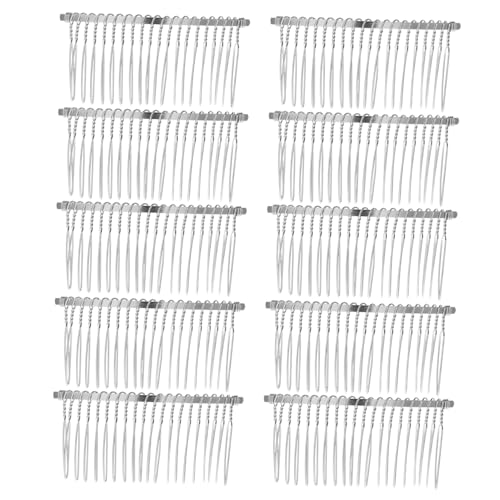 AUTSUPPL 10 Stück Teiliges Haarkamm aus Weißem Metall Steckbare Haarkämme mit Zähnen Stabiler Haarclip für Damen und Mädchen Eleganter Haarschmuck für Alltag und Besondere Anlässe von AUTSUPPL