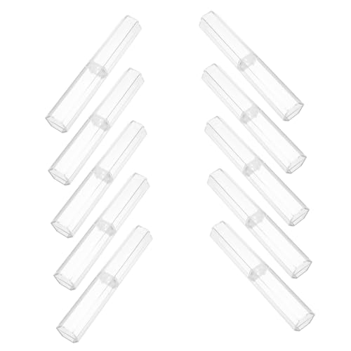 AUTSUPPL 10 Stück Transparente Sechseckige Kunststoff Stiftbox Leichte Portable Schreibgeräte Aufbewahrung für Kugelschreiber Geschenkbox für Schule Büro und Präsentationen von AUTSUPPL