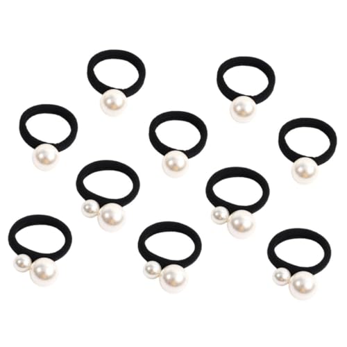 AUTSUPPL 10 Teiliges Haargummi Elastischem Doppelt perlgeschmücktem Pferdeschwanzhalter Modische Haaraccessoires für Damen Geeignet für Partys Alltags Festliche Frisuren von AUTSUPPL