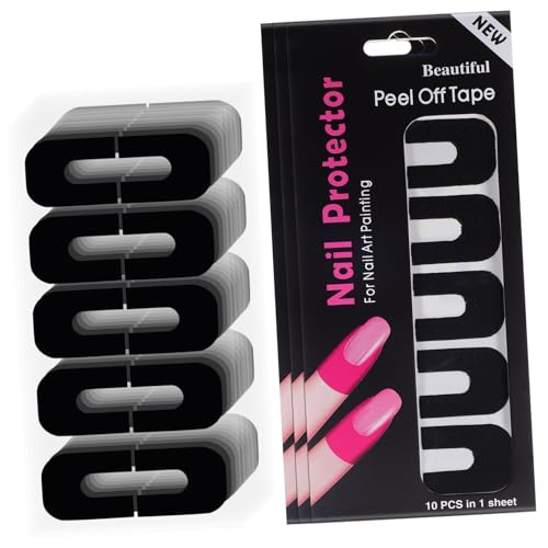 AUTSUPPL 100 Blatt Nail Art Anti Spill Aufkleber Nagelband Nagellackschutz Nagelhautschutz Für Die Nagellackierung Nagellackschutz Für Die Finger Nagelschutz Aufkleber Nagelschutz von AUTSUPPL