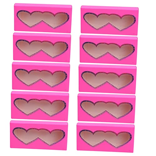 AUTSUPPL Herzförmige Wimpernbox 10 Stück Leere Wimpernaufbewahrungsbox Aus Papier Mit Transparentem Fenster Wimpern Organizer Für Falschwimpern Für Kosmetiksalons Und Persönlichen von AUTSUPPL