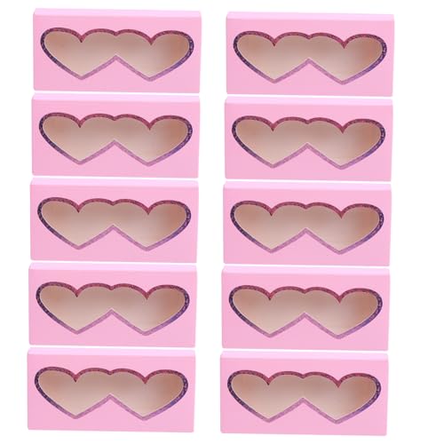 AUTSUPPL 10stücke Herzform Wimpern Aufbewahrungsboxen Transparente Papplbox Für Falsche Wimpern Tragbare Eyelash Organizer Für Kosmetikbeutel Und Handtasche von AUTSUPPL