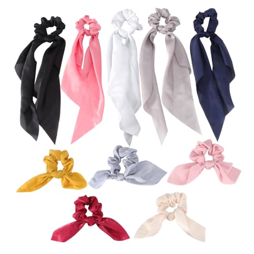 AUTSUPPL 10stücke Satin Haarbänder Mit Schleife Einfache Elegante Haargummis Für Damen Für Alltag Und Besondere Anlässe Vielseitige Haaraccessoires Für Einen Stilvollen Look von AUTSUPPL