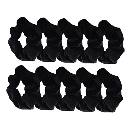 AUTSUPPL 10packung Schwarze Dehnbare Haargummis Elastische Haarbänder Für Damen Samtige Haarschmuck Waschbar Und Langlebig von AUTSUPPL