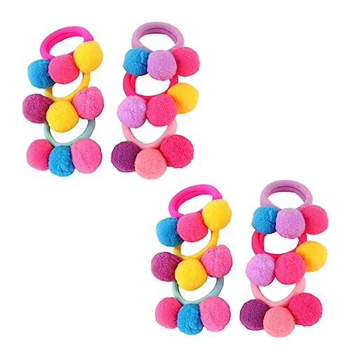AUTSUPPL 12 Stück Teiliges Haargummis mit Flauschigen Pompons Elastische Haarbänder für Mädchen Weiche und Langlebige Haaraccessoires Geeignet für Alltag Party Hochzeit und Zufällige Farbe von AUTSUPPL
