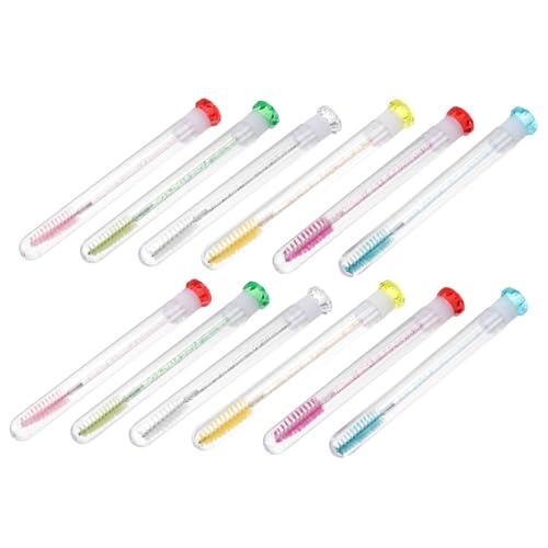 AUTSUPPL 12 Stück Teiliges Mascara Bürstenset mit Austauschbaren Röhren Flexible Wimpernbürsten mit Schraubkopf für Reisen Make Up Anfänger und Professionelle Anwendung Zufällige Farbe von AUTSUPPL