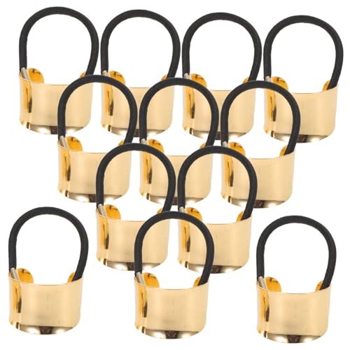 AUTSUPPL 12 Stück Vintage Metall Haargummis mit Glatter Oberfläche Elastische Ponytail Holder für Damen Stylische Haar Schmuck Accessoires für Alltag und Festliche Anlässe von AUTSUPPL