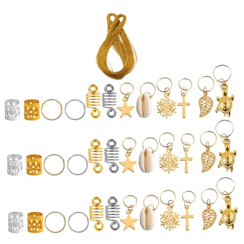 AUTSUPPL 121stücke Teiliges Aus Dreadlocks Haarschmuck Metallische Haarringe Cuffs Und Verzierung Für Zöpfe Flexibles Und Langlebiges Zubehör Für Kreative Frisuren von AUTSUPPL
