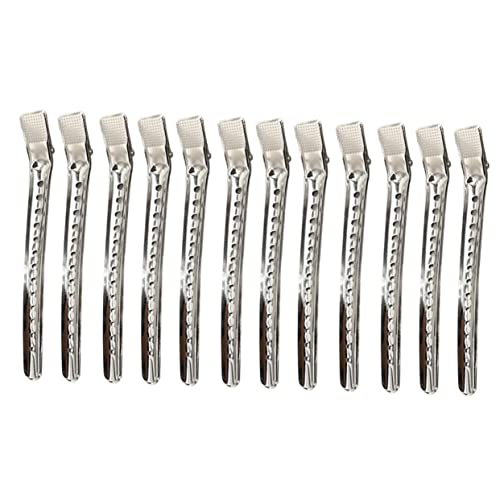 AUTSUPPL Friseurklammern Aus Edelstahl Und Aluminium Für Damen Haarfärbemittel Clip Friseursalon-werkzeug Größe L 12 Stück von AUTSUPPL