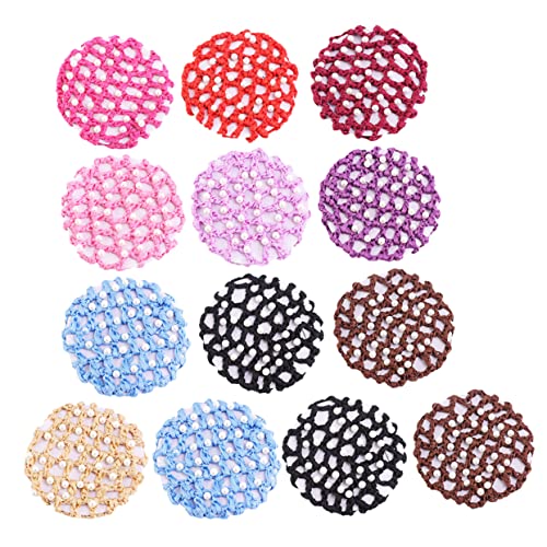 AUTSUPPL Haarnetze Gehäkelte Elastische Haarnetze für Frauen Dutt-abdeckung Gemischte Farben 13 Stück von AUTSUPPL