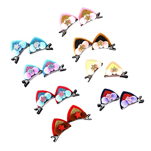 AUTSUPPL 16stücke Teiliges Katzenohren Haaraccessoires Für Junge Mädchen Glitzernde Haarspangen Und Haarklammern Für Karneval Und Themenpartys Bunte Leichte Und Tragbare Haarschmuck von AUTSUPPL