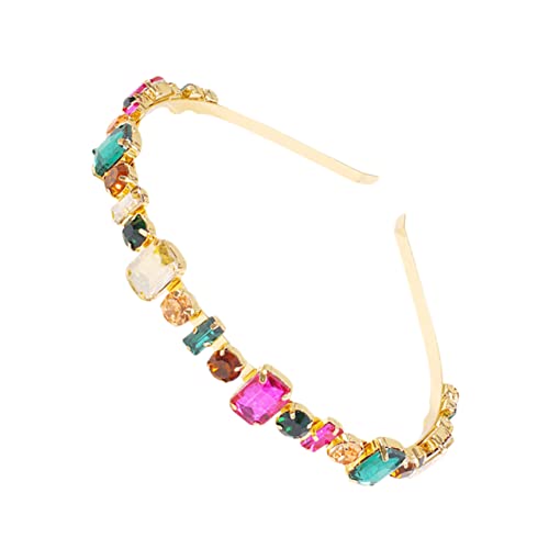 AUTSUPPL 1stück Buntes Glas-strass-haarband Für Damen Elegantes Haarschmuck-accessoire Aus Legierung Stilvolles Headwear Für Partys Hochzeiten Und Alltag Perfektes Für Freundinnen Für von AUTSUPPL